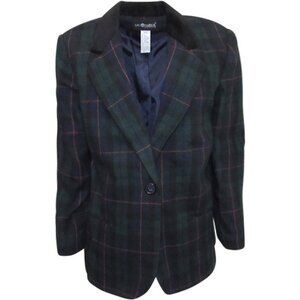 Sag Harbor Petite Plaid Wool Blazer